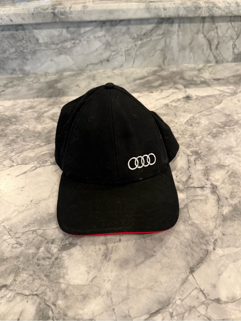 Black Baseball Cap with White Audi Logo